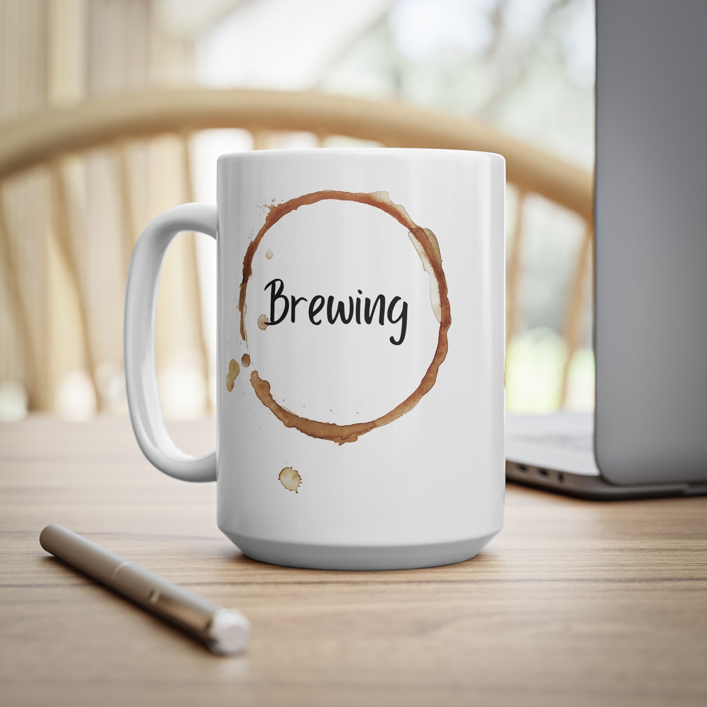 Brewing Coffee Ring Mug - Ceramic (11oz & 15oz)