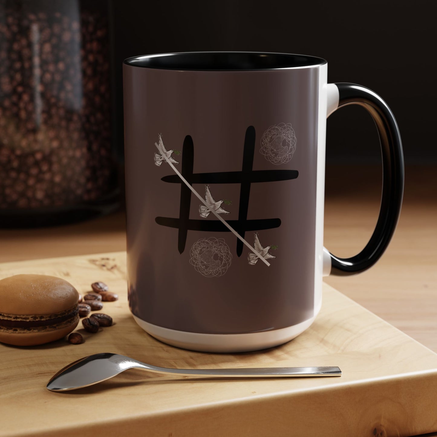Peace Wins Ceramic Coffee Cup Peace/War design (11/15oz)