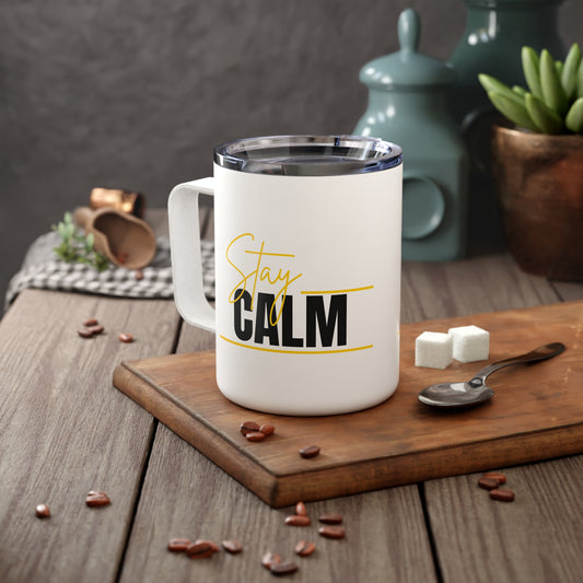 Stay Calm Travel Tumbler with Lid - Insulated Coffee Mug (10 oz.)