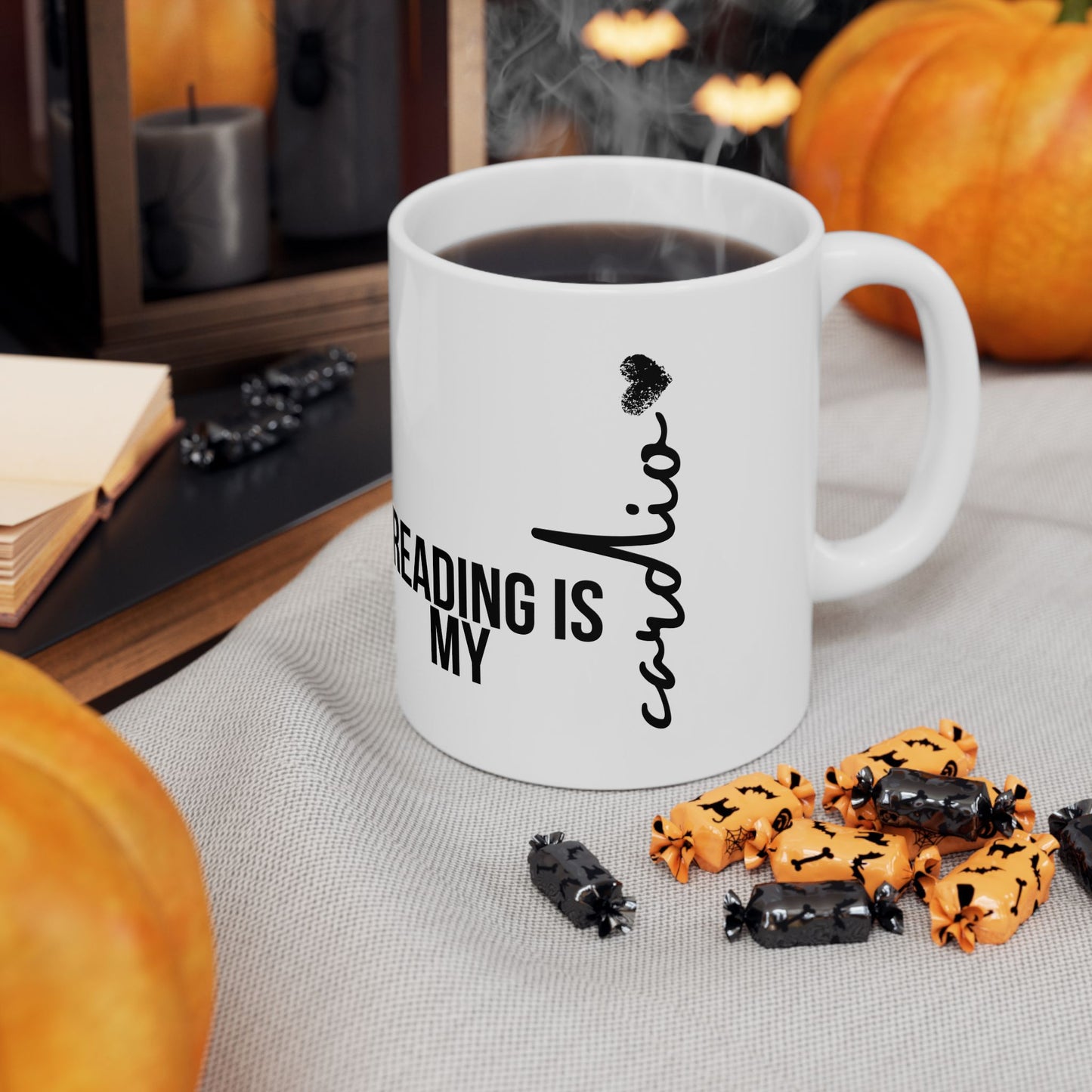 Reading is my cardio - Ceramic Mug, (11oz, 15oz)