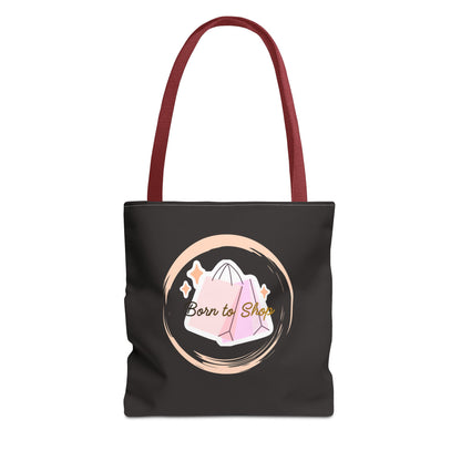 Shopping Tote Bag — "Born to Shop" Graphic Tote