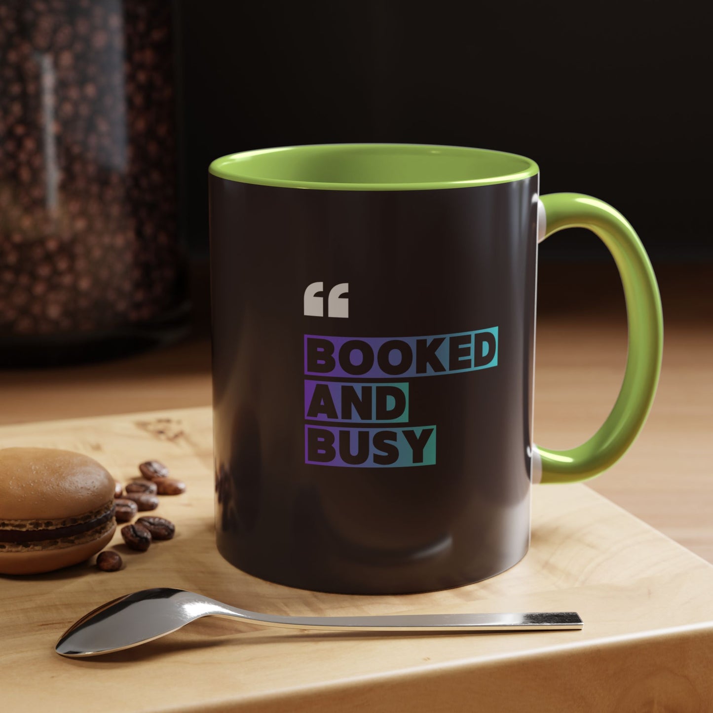 Booked and Busy Accent Coffee Mug — 11/15oz