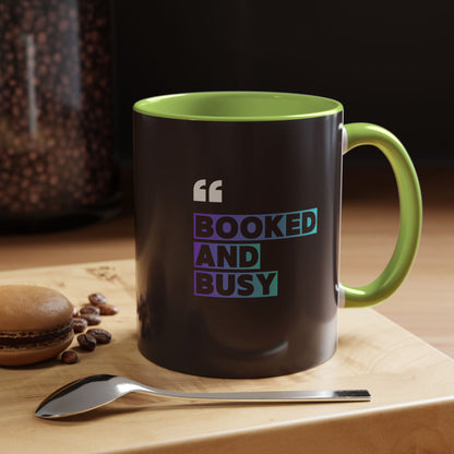Booked and Busy Accent Coffee Mug — 11/15oz