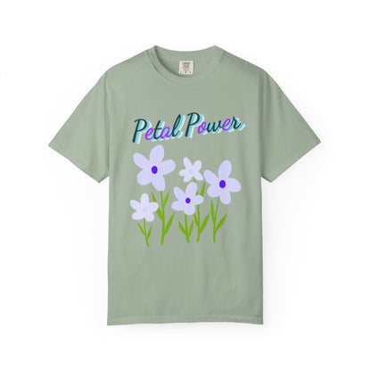 Petal Power T-Shirt — Floral Graphic Tee with Purple Flowers
