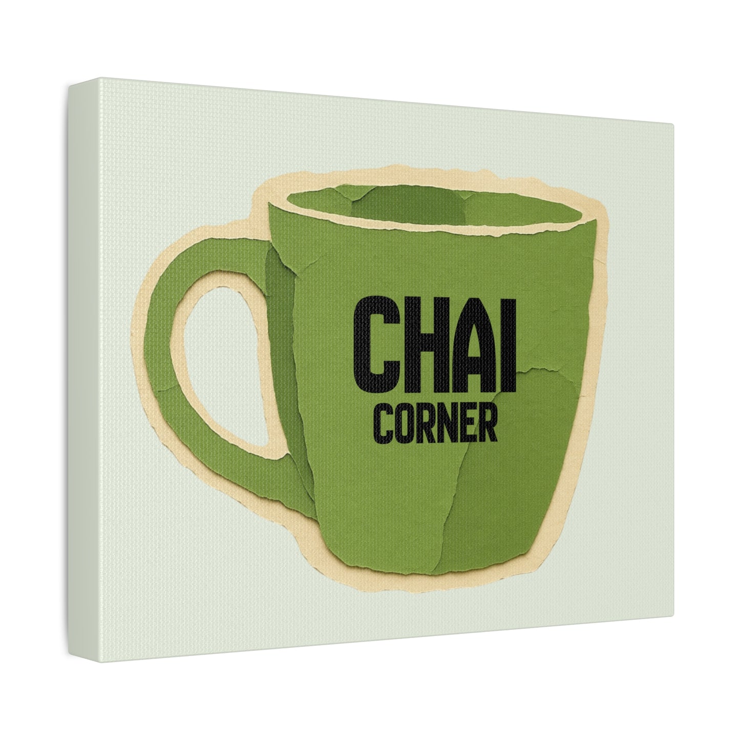 Chai Corner Canvas Art Green Wall Decor