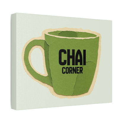 Chai Corner Canvas Art Green Wall Decor