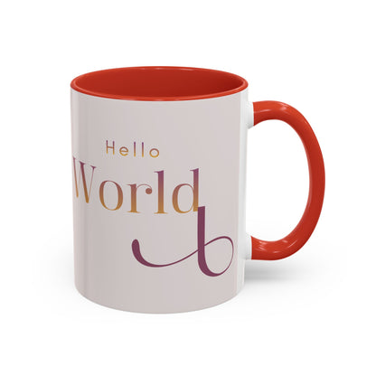 Hello World Modern Script Tech & Coder Accent Coffee Mug (11oz)