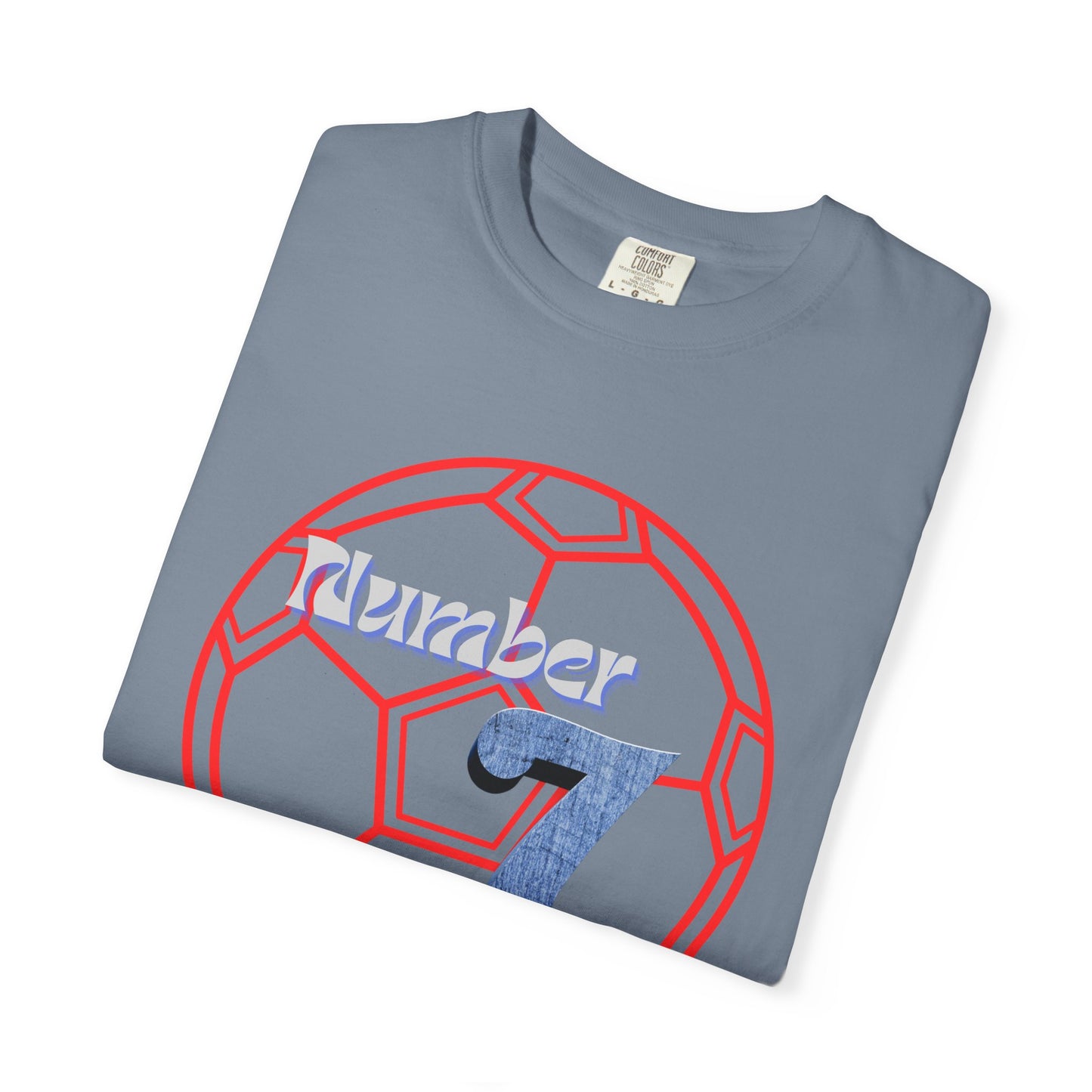 Soccer Number 7 Vintage Red Ball Graphic T-Shirt