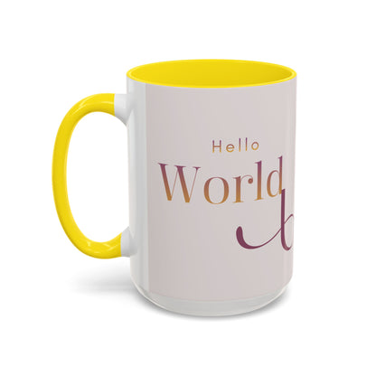 Hello World Modern Script Tech & Coder Accent Coffee Mug (11oz)