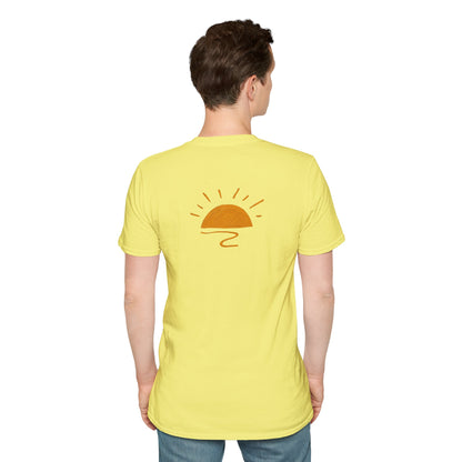 Living the Moment T-Shirt — Sun on the back, Beach Relaxed Tee