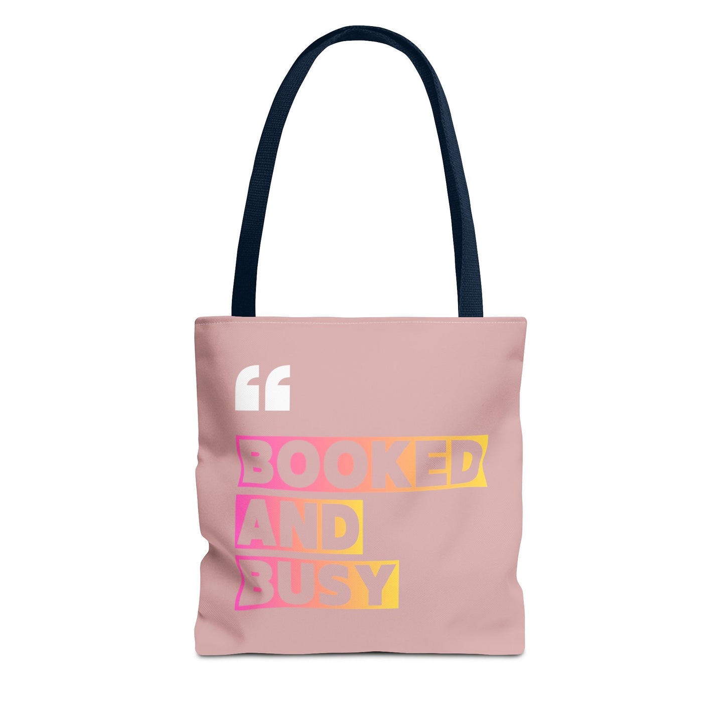 Booked and Busy Pink Tote Bag Cute Quote Book Lover Carryall