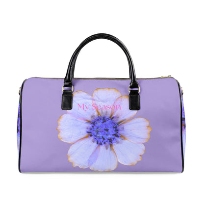 Lavender Floral Leather Travel Bag –Duffel