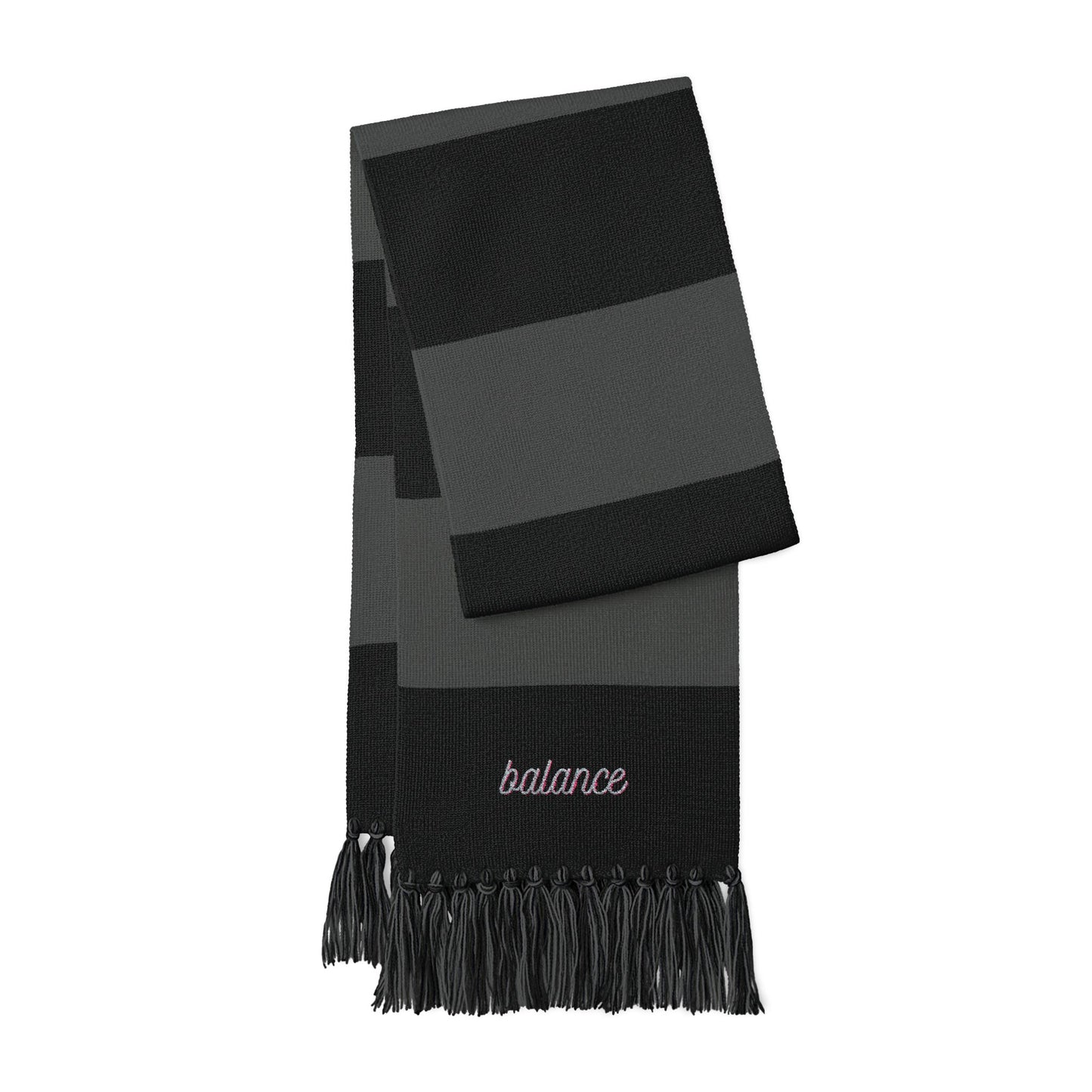 Balance Embroidered Striped Scarf