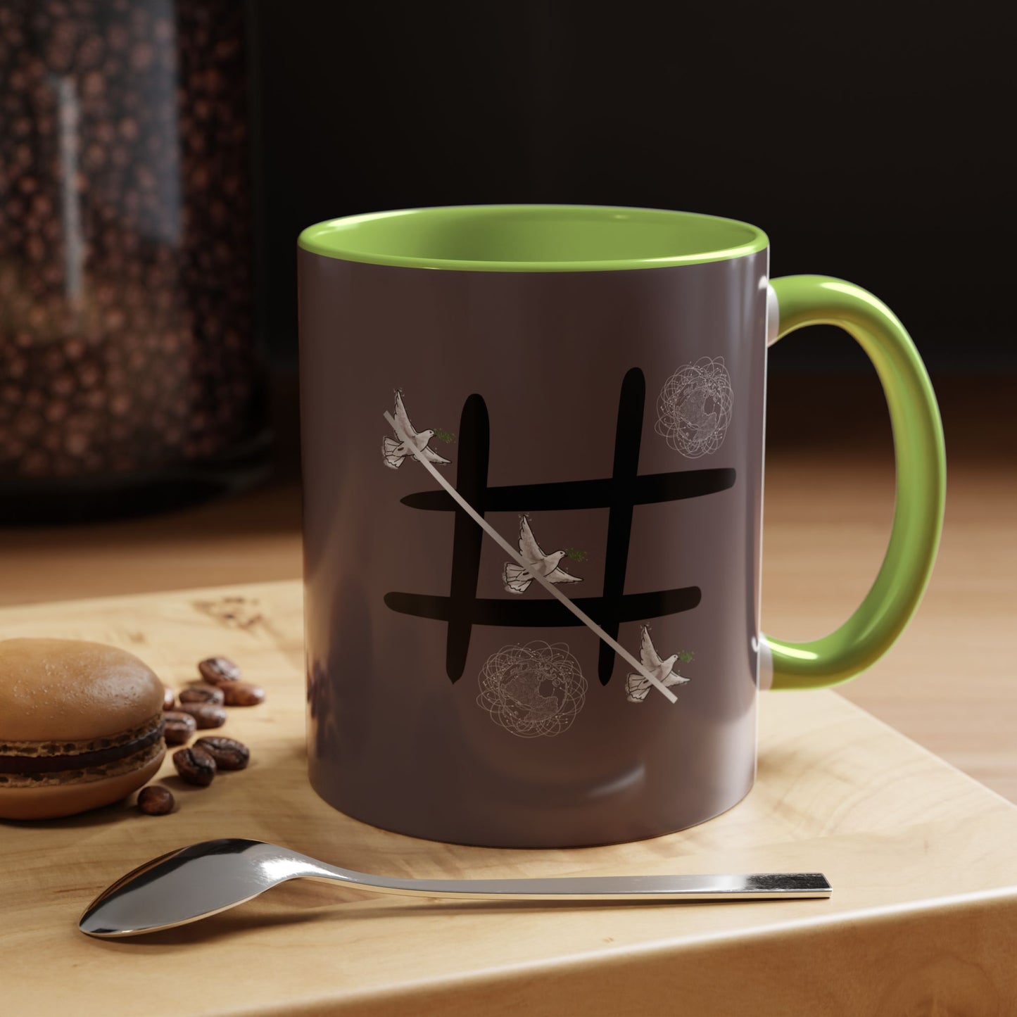Peace Wins Ceramic Coffee Cup Peace/War design (11/15oz)