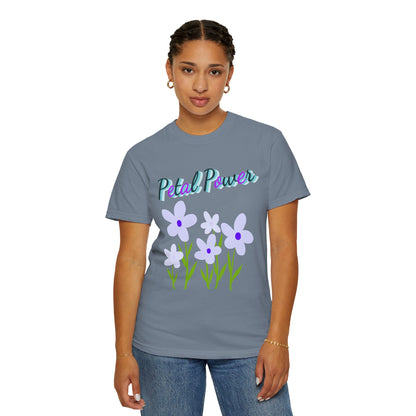 Petal Power T-Shirt — Floral Graphic Tee with Purple Flowers