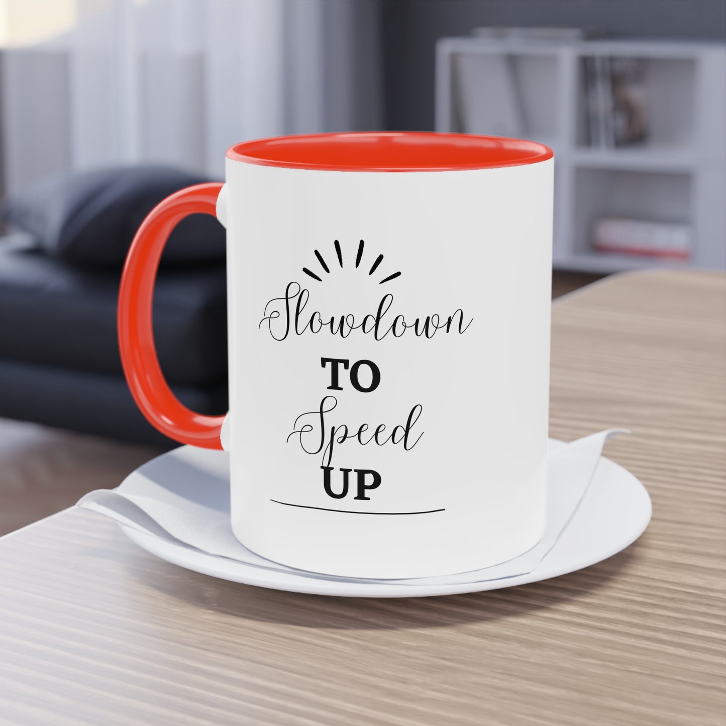 Slowdown to Speed up Ceramic Coffee Mug — Two-Tone 11oz