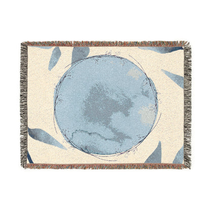 Woven Earth Moon Globe Throw Blanket
