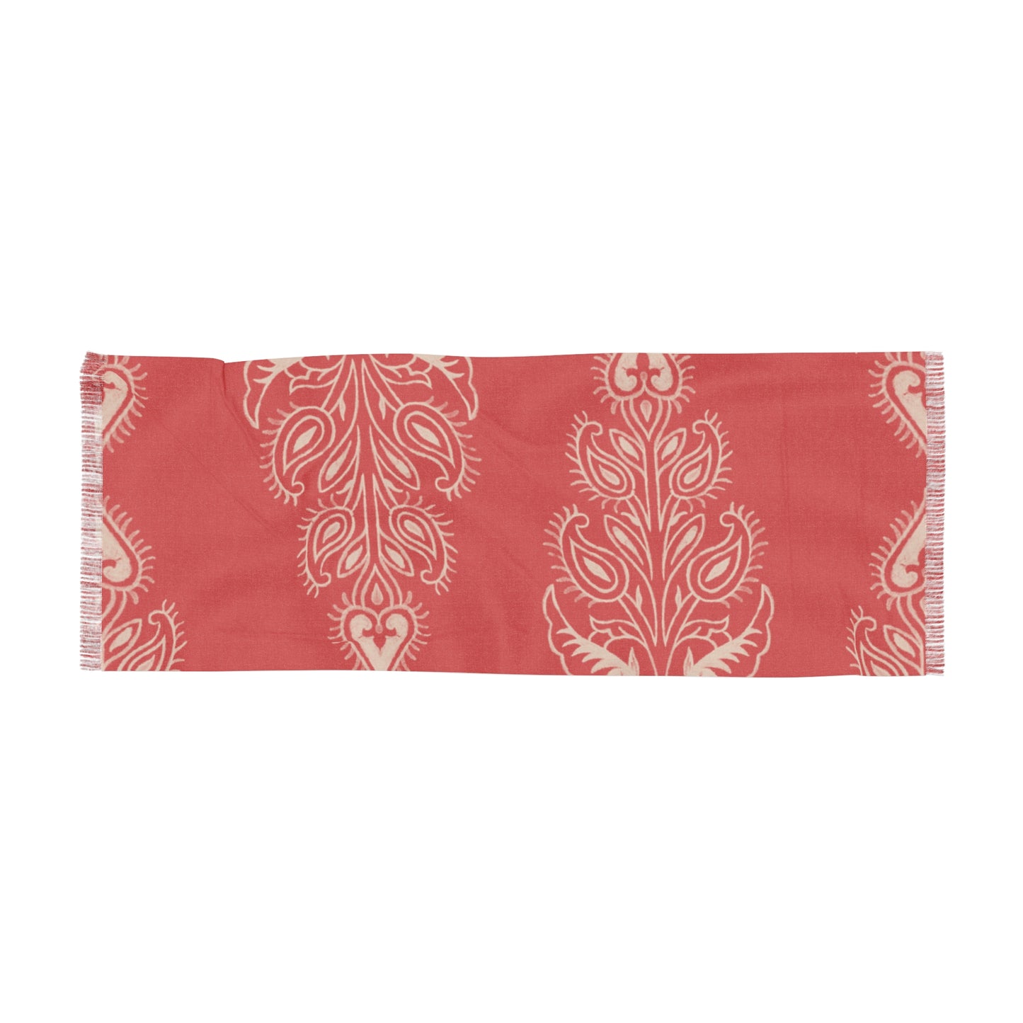 Boho Paisley Coral Lightweight Fashion Scarf