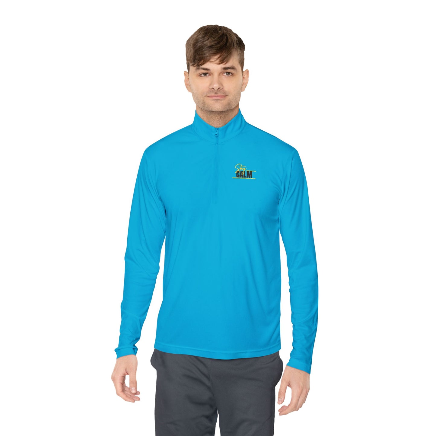 Stay Calm Retro Yellow Camper Logo Chest Embroidery Pullover