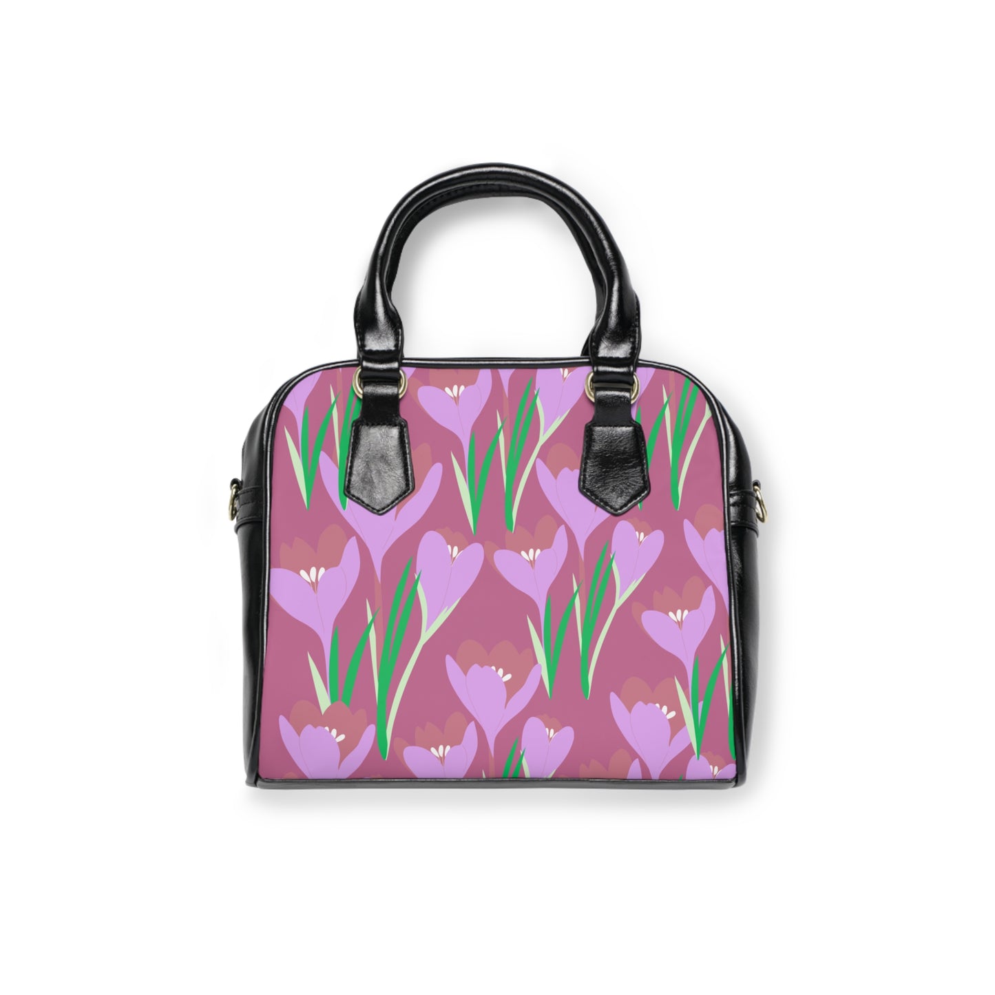 Pink Spring Flower Pattern Shoulder Handbag