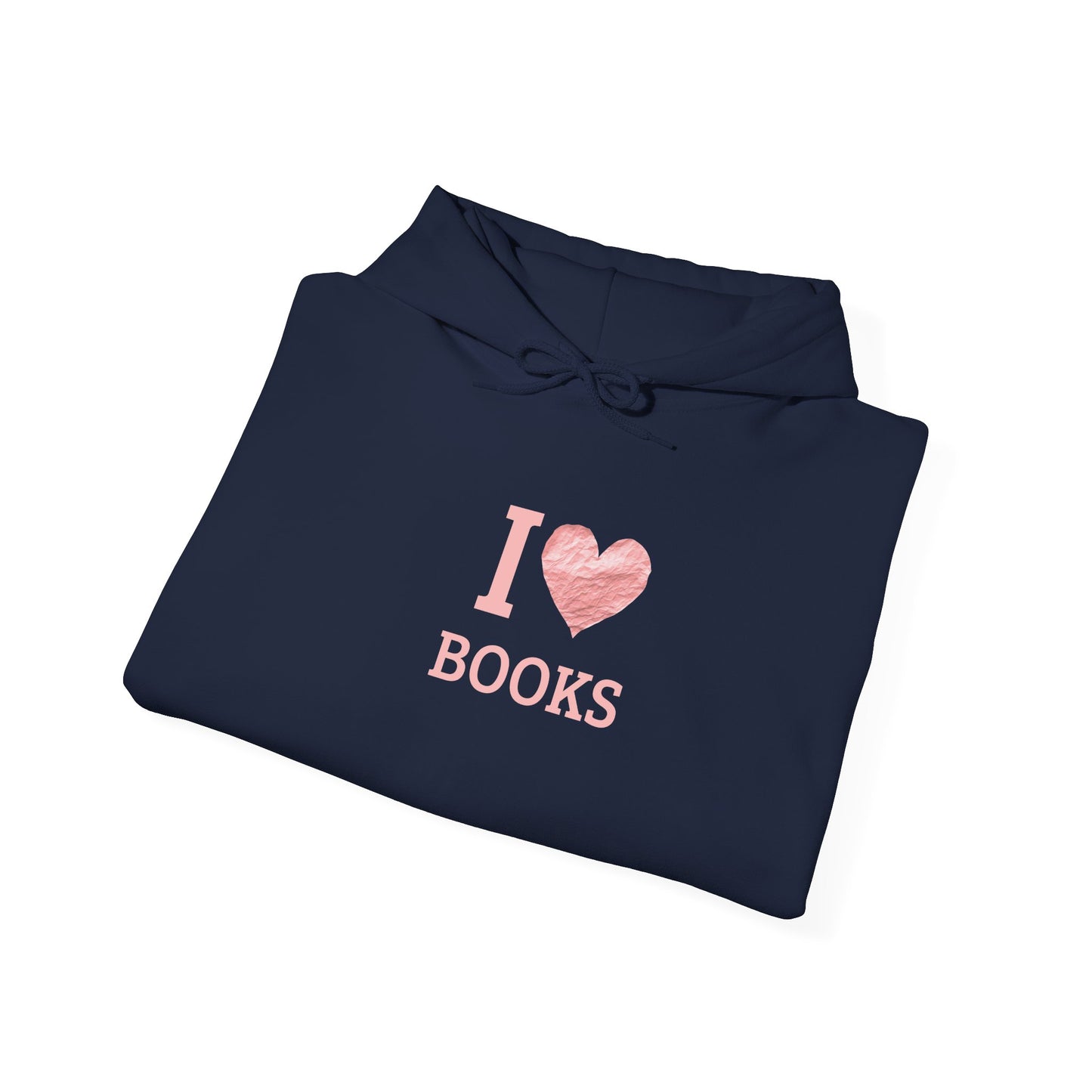 I  Love Books Hoodie — Pink Heart Book Lover Pullover