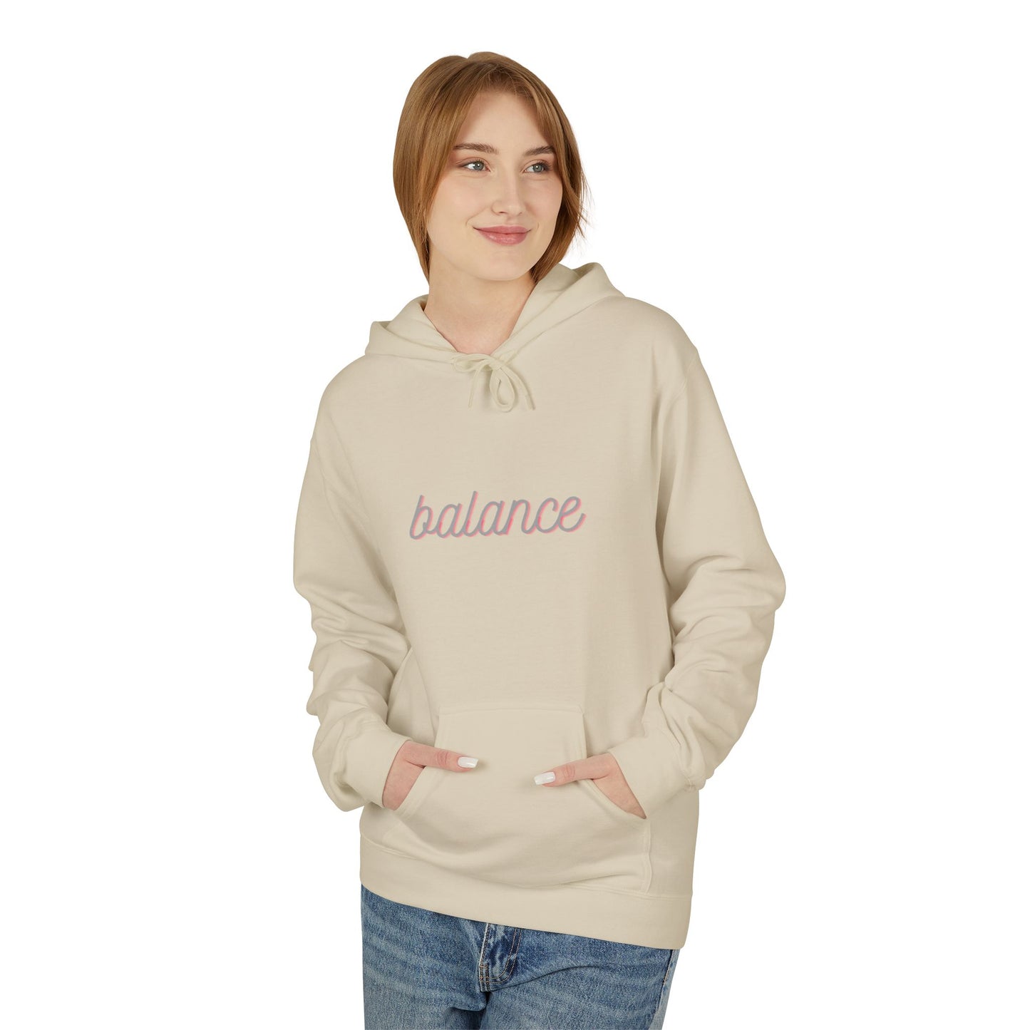 Balance Script Hoodie Typography Pullover