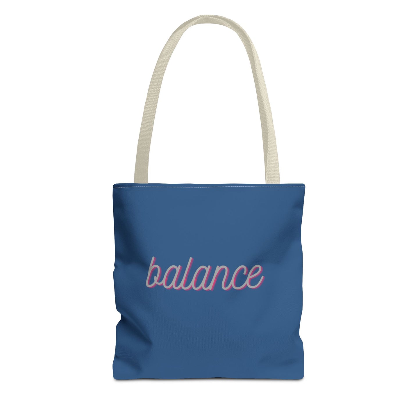 Blue Script ‘balance’ Canvas Tote for Everyday Mindfulness
