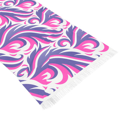 Floral Swirl Pink & Lavender Abstract Pattern Scarf