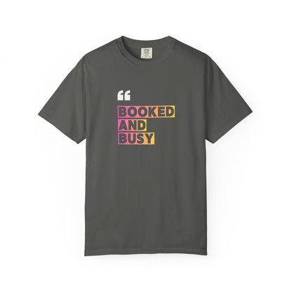 Booked and Busy Graphic Cotton Tee for Book Lovers