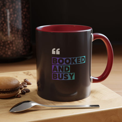 Booked and Busy Accent Coffee Mug — 11/15oz