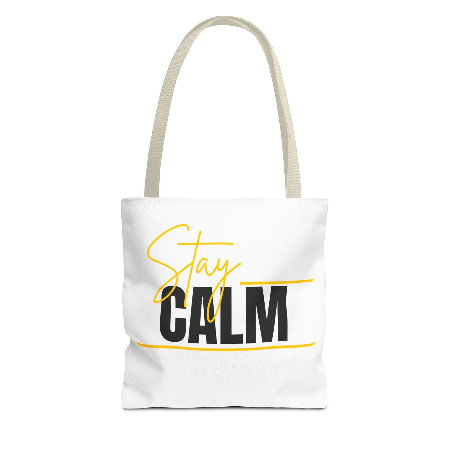 Stay Calm Tote Bag Motivational Printed Canvas Tote