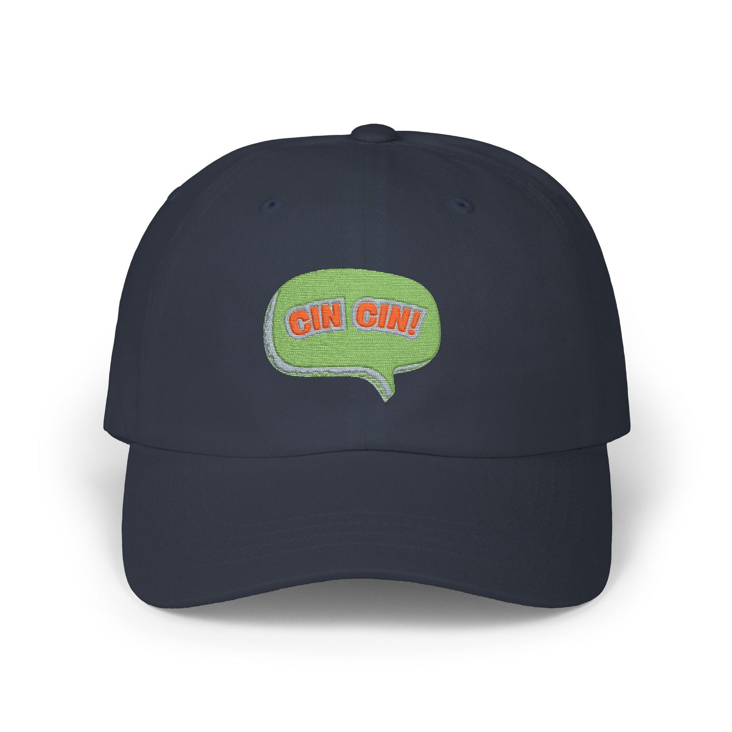 "Cin Cin" Green Speech Bubble Embroidered Patch Hat