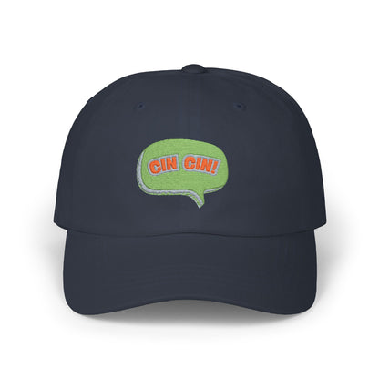 "Cin Cin" Green Speech Bubble Embroidered Patch Hat