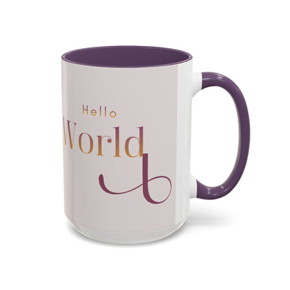 Hello World Modern Script Tech & Coder Accent Coffee Mug (11oz)