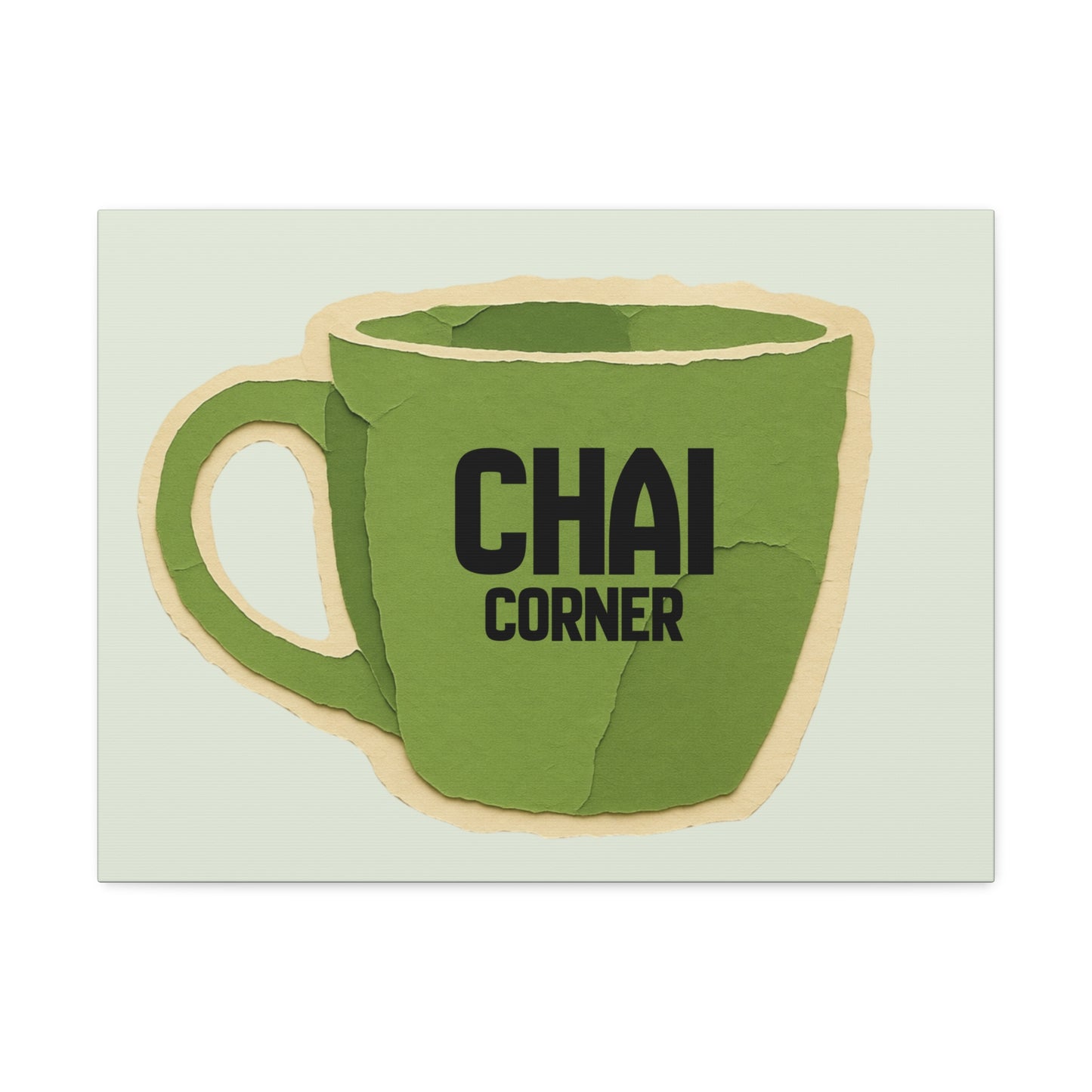 Chai Corner Canvas Art Green Wall Decor