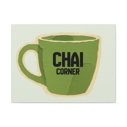 Chai Corner Canvas Art Green Wall Decor