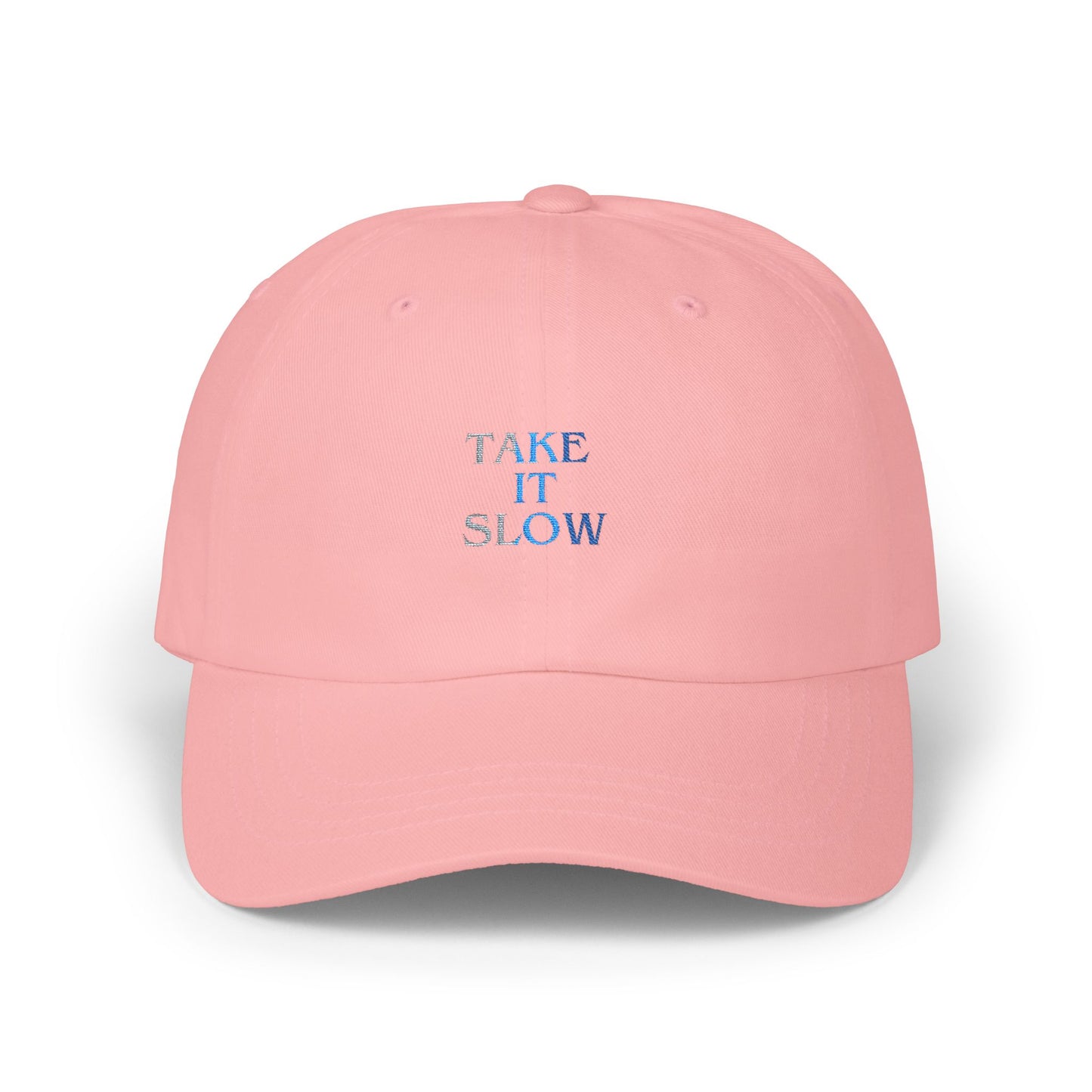 Take It Slow Relaxed White Baseball Hat