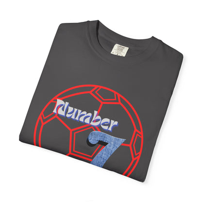 Soccer Number 7 Vintage Red Ball Graphic T-Shirt
