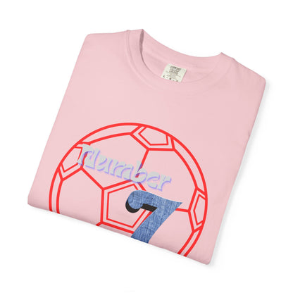 Soccer Number 7 Vintage Red Ball Graphic T-Shirt