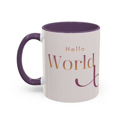 Hello World Modern Script Tech & Coder Accent Coffee Mug (11oz)