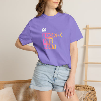 Booked and Busy Graphic Cotton Tee for Book Lovers