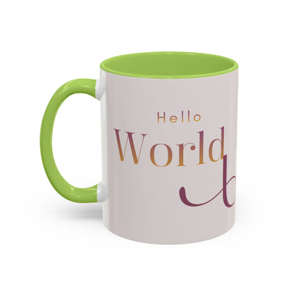 Hello World Modern Script Tech & Coder Accent Coffee Mug (11oz)