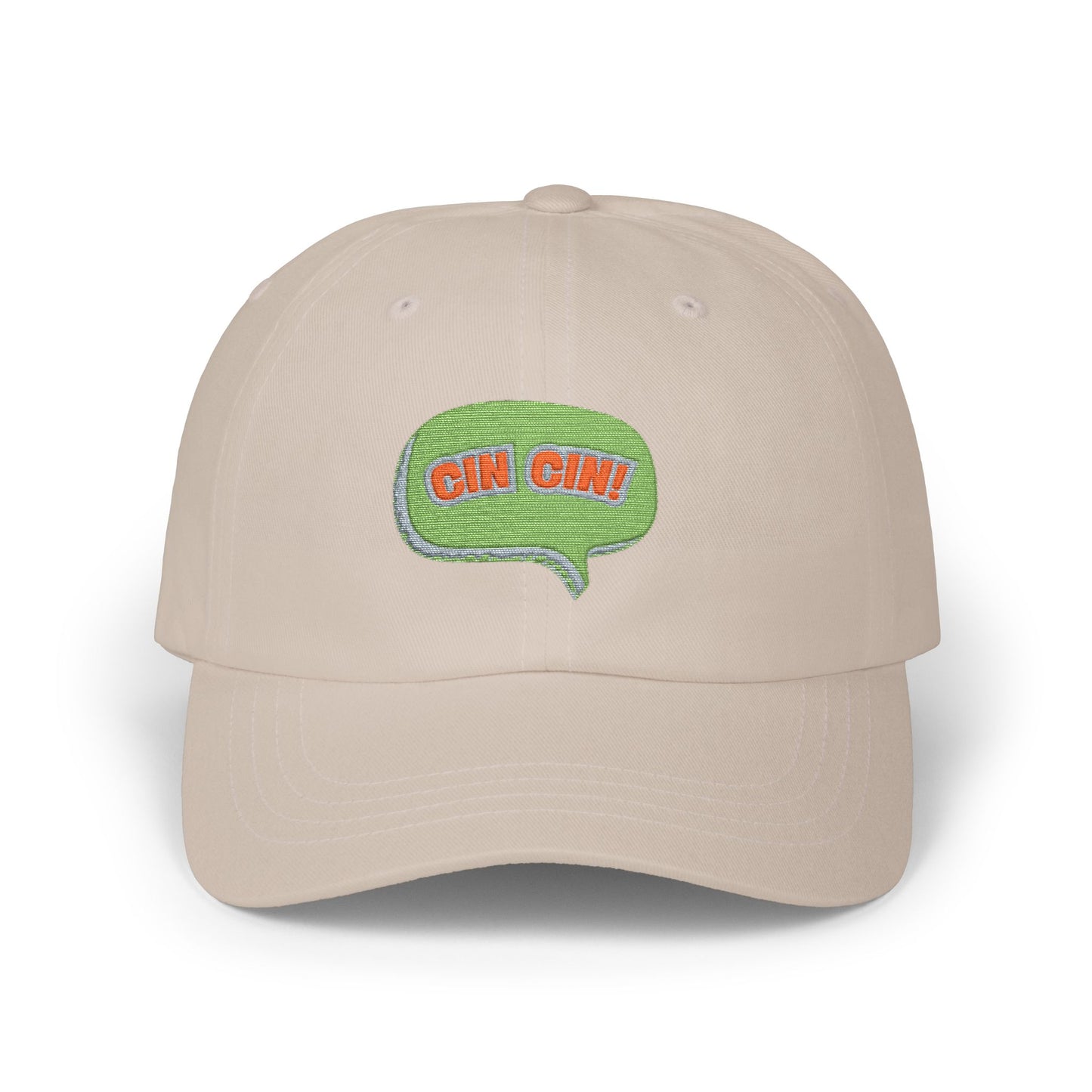 "Cin Cin" Green Speech Bubble Embroidered Patch Hat
