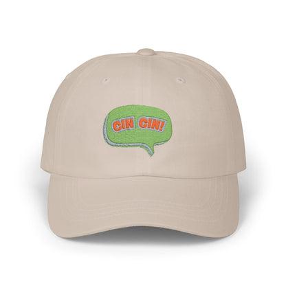 "Cin Cin" Green Speech Bubble Embroidered Patch Hat