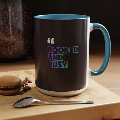 Booked and Busy Accent Coffee Mug — 11/15oz