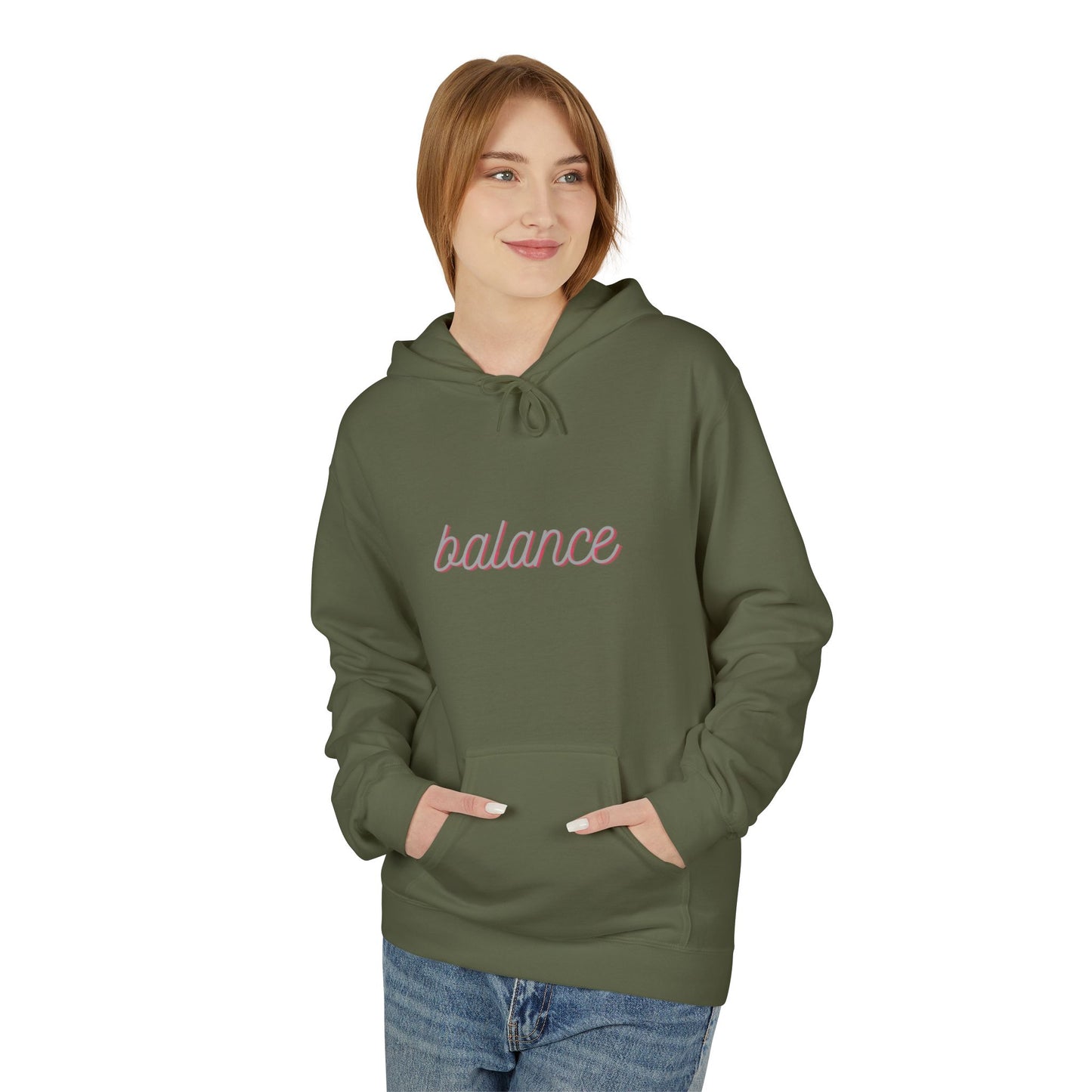 Balance Script Hoodie Typography Pullover