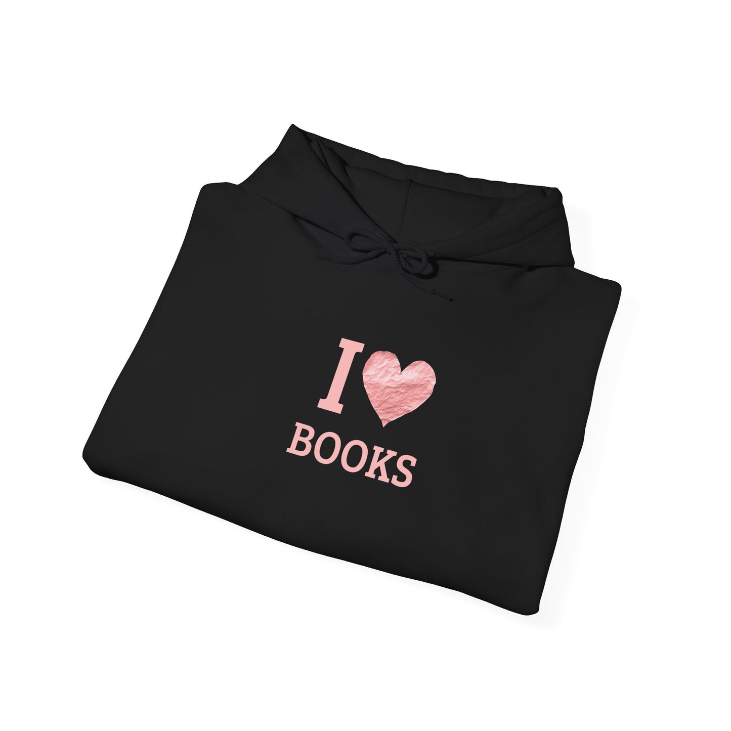 I  Love Books Hoodie — Pink Heart Book Lover Pullover