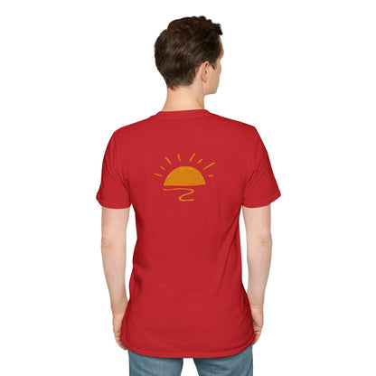 Living the Moment T-Shirt — Sun on the back, Beach Relaxed Tee