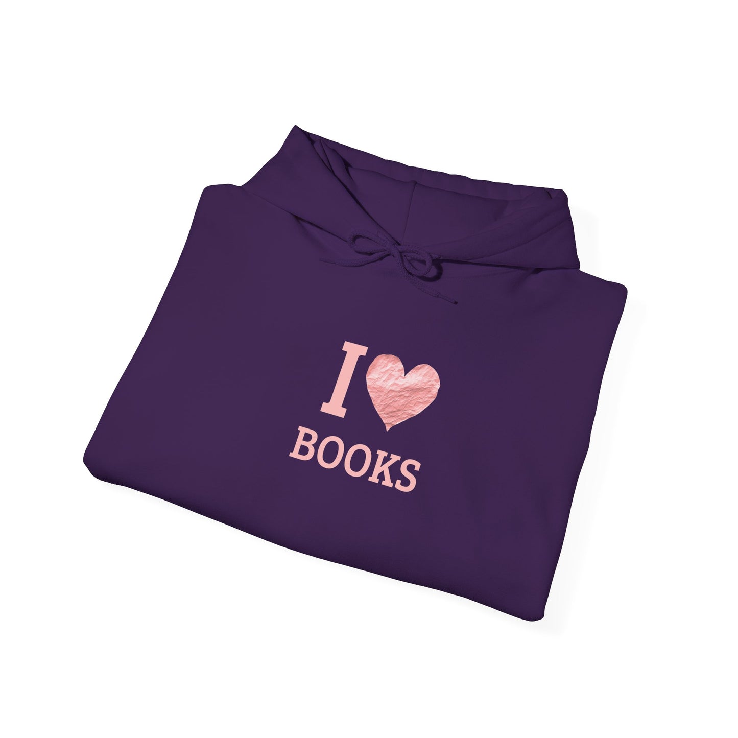 I  Love Books Hoodie — Pink Heart Book Lover Pullover