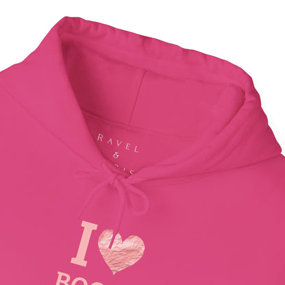 I  Love Books Hoodie — Pink Heart Book Lover Pullover